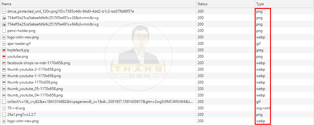 Hình ảnh website định dạng webp chuẩn Google