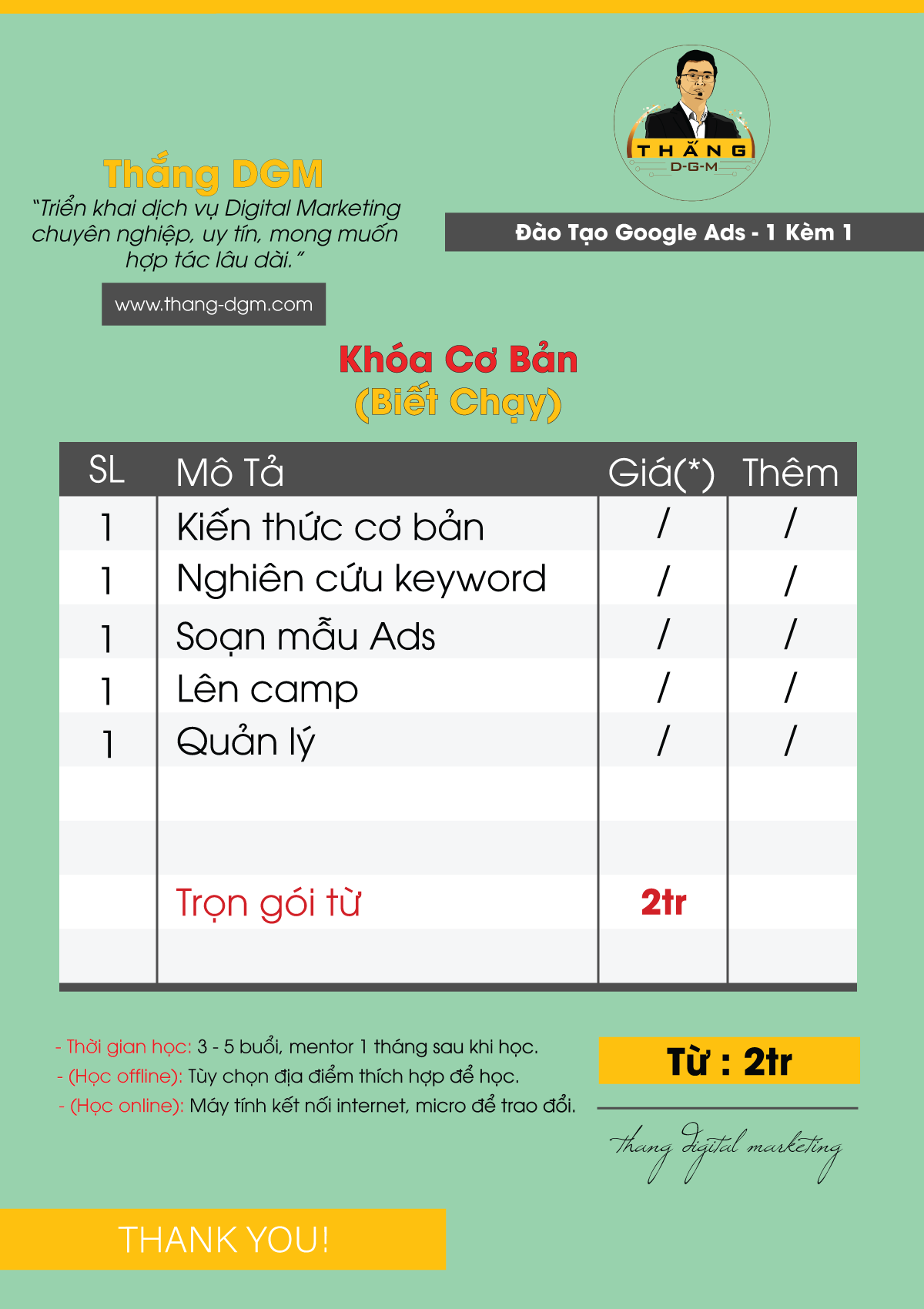 Đào tạo google ads cơ bản