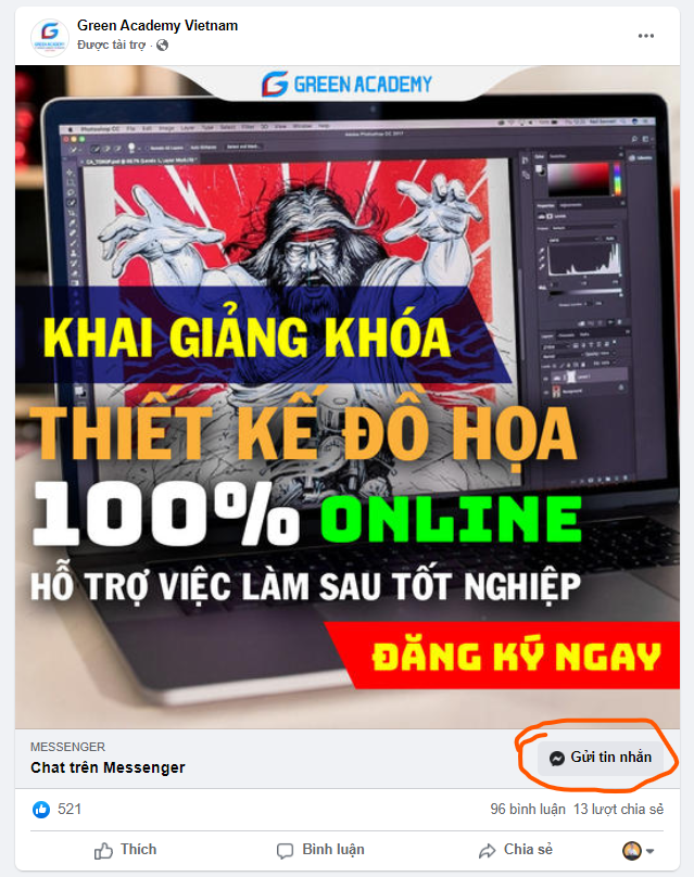 các loại quảng cáo facebook