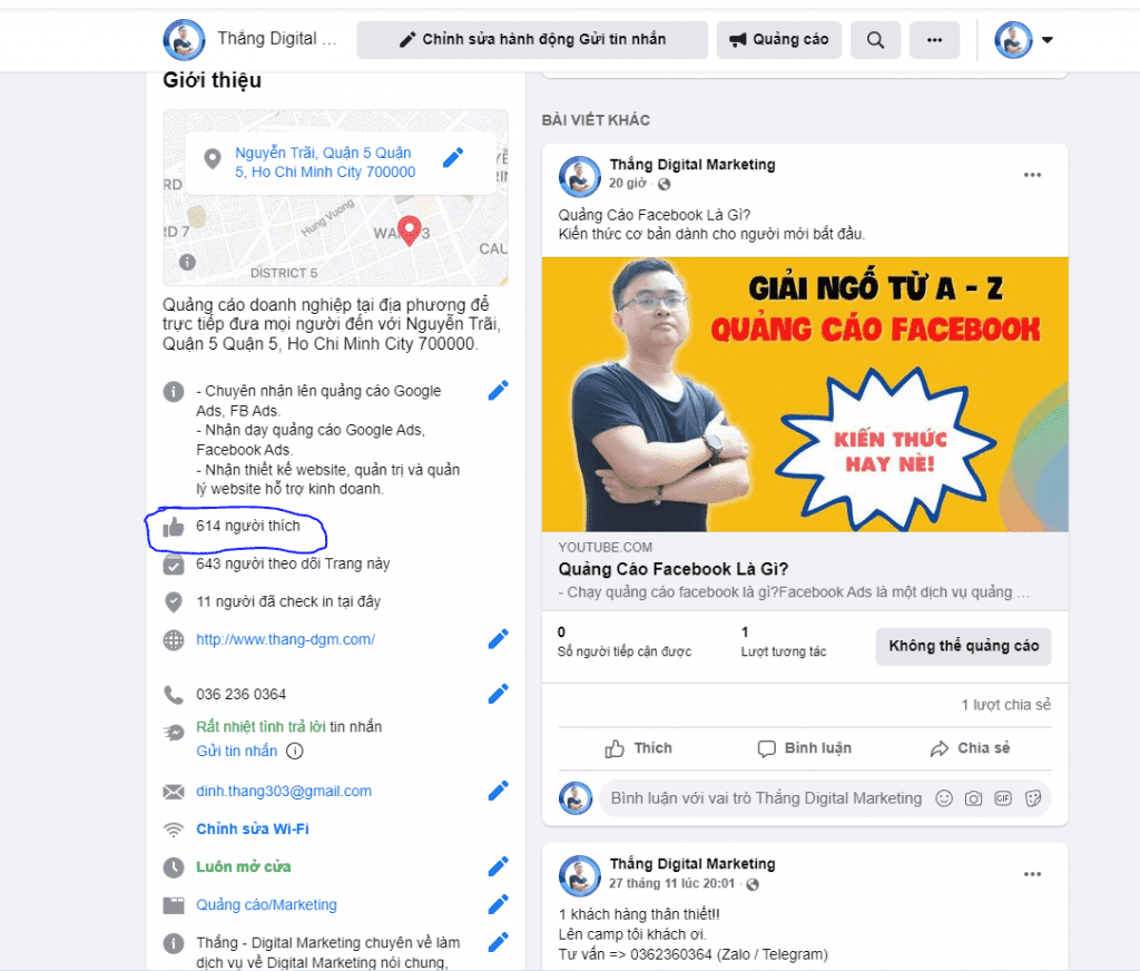 chạy quảng cáo tăng like cho fanpage